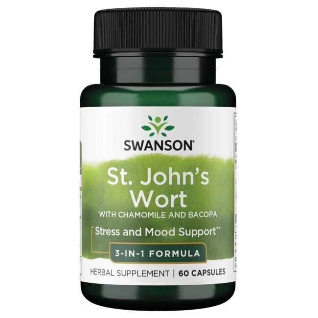 Swanson Premium- St. John's Wort with Chamomile and Bacopa - 3-in-1 Formula
