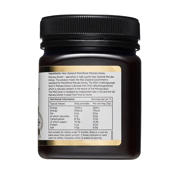 Manuka Doctor Premium Monofloral Manuka Honey MGO 100 250g
